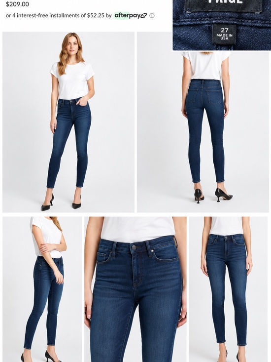 PAIGE Denim - PAIGE Hoxton Ankle Harla Dark Indigo High-Rise Skinny Jeans Size 32x29